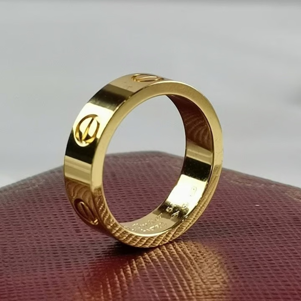 18K Gold Plated Screw Motif Love Ring Size 8 - Picture 3 of 5